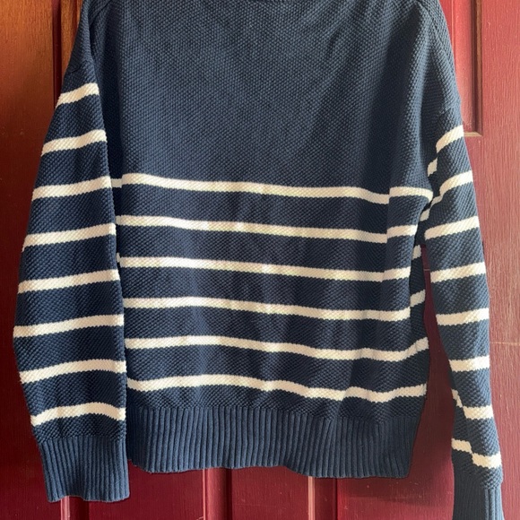 Southern Tide Navy and Cream Striped Sweater - Picture 3 of 11